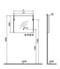 Vitra Prime Düz Ayna 100 cm Buğu Önleyici 67012