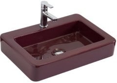 Smanni Skat BD Çanak Lavabo Tezgah Üstü Bordo 59x41