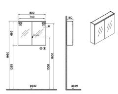Vitra Core Dolaplı Ayna 80 cm Kırmızı 80513