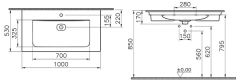 Vitra 7539B003-0001 Metropole Etajerli Lavabo 100 Cm Beyaz