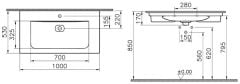 Vitra 7539B001-0001 Metropole Etajerli Lavabo 100 Cm M.Beyaz