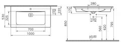 Vitra 7539B083-0001 Metropole Etajerli Lavabo 100 Cm M.Siyah.