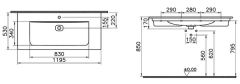 Vitra 7540B003-0001 Metropole Etajerli Lavabo 120 Cm Beyaz