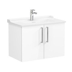 Vitra Root 68156 Lavabo Dolabı, Kapaklı, 80 cm, Parlak Beyaz, Klasik Lavabolu