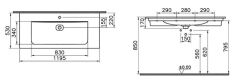 Vitra 7540B076-0001 Metropole Etajerli Lavabo 120 Cm M.Taş Gri