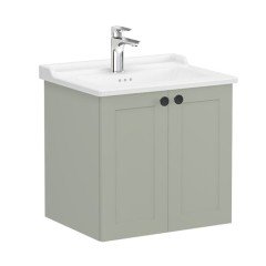 Vitra Root Classic 68707 Lavabo Dolabı, Kapaklı, 60 Cm, Mat Retro Yeşil, Klasik Lavabolu