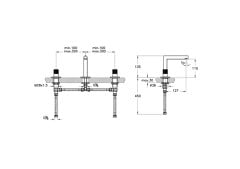 Vitra A4258334 Origin Lavabo Bataryası Fırçalı Nikel - 3 Delikli Lavabolar İçin