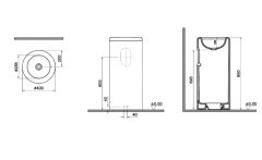 Vitra 7318B403-0016 Liquid Monoblok Lavabo 40cm-Beyaz VC