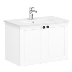 Vitra Root Classic 68715 Lavabo Dolabı, Kapaklı, 80 Cm, Mat Beyaz, Yuvarlak Lavabolu