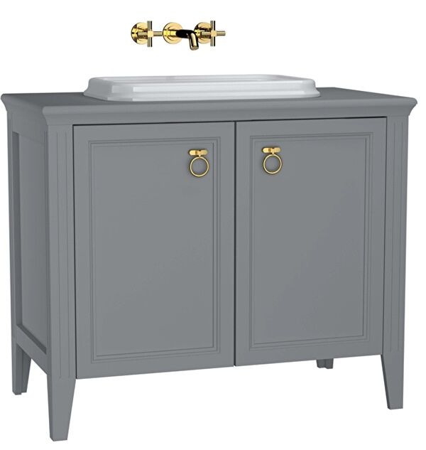Vitra 62172 Valarte Lavabo Dolabı 100 Cm Lavabolu Gri