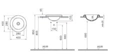Vitra Liquid TezgahÜstü Lavabo 40cm-Beyaz 7311B403-0016