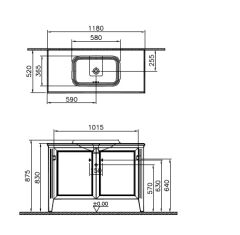 Vitra 62174 Valarte Lavabo Dolabı 120 Cm Lavabolu Beyaz