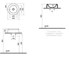 Vitra Liquid Lavabo 40 cm-Beyaz VC 7312B403-0016