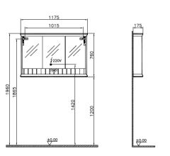 Vitra 62237 Valarte Aydınlatmalı Dolaplı Ayna 120 Cm Beyaz