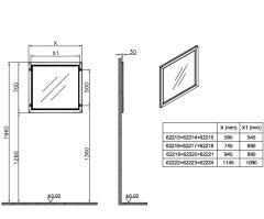 Vitra 62224 Valarte Düz Ayna 120 Cm Mat Fildişi