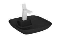 VitrA Memoria Tezgah Üstü Çanak Lavabo Kare 45cm Mat Siyah, 5887B483-0041
