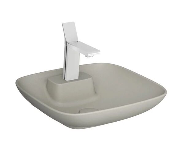 VitrA Memoria Tezgah Üstü Çanak Lavabo Kare 45cm Mat  Bej, 5887B420-0041