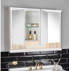 Vitra 62239 Valarte Aydınlatmalı dolaplı Ayna 120 Cm Fildişi