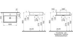 Vitra Nuo Dikdörtgen Lavabo, 60 cm, Parlak Beyaz 7432B003-0631
