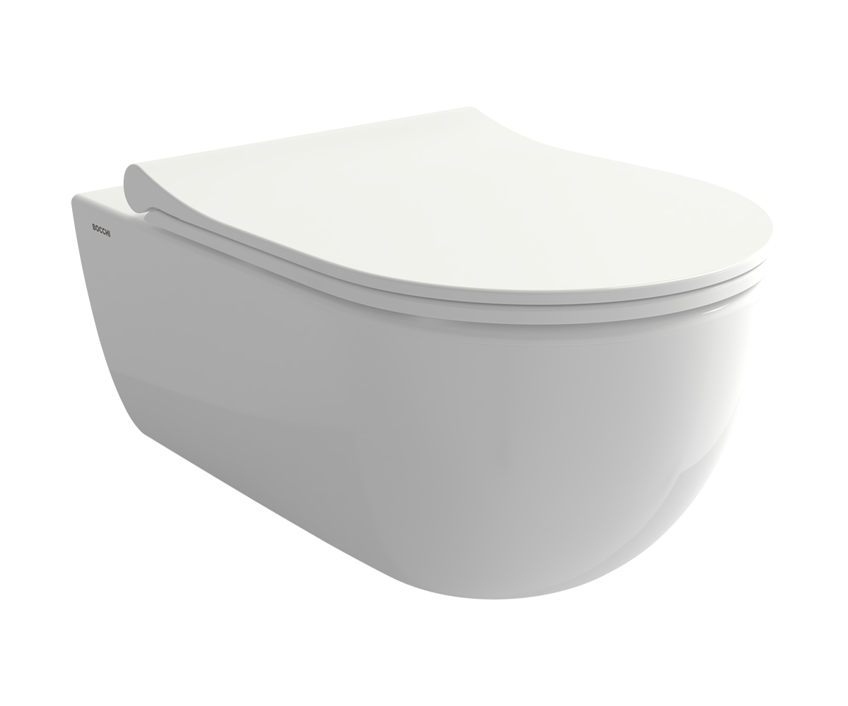 Bocchi 1416-001-0128-1 Tondo Rimles Asma Klozet Parlak Beyaz + Kapak