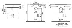 Vitra 7526B020-0973 Metropole Çanak Lavabo 60 cm M.Bej