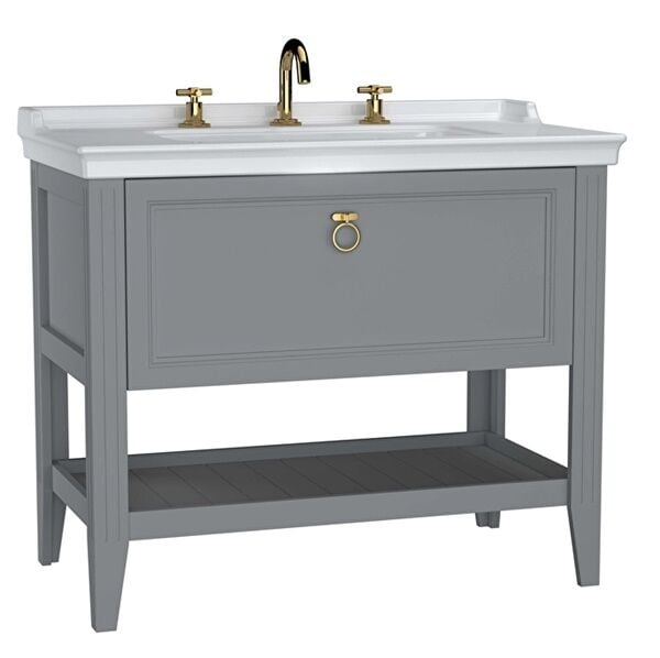 Vitra Valarte Lavabo Dolabı 100 Cm Lavabolu Gri 62193