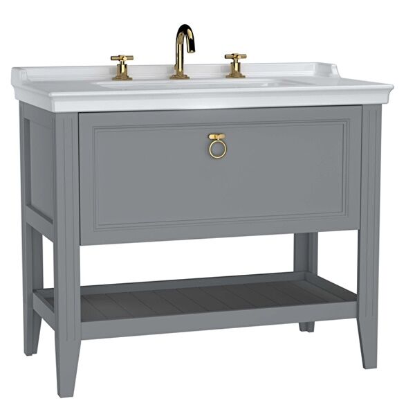 Vitra Valarte Lavabo Dolabı 100 Cm Lavabolu Gri 62193