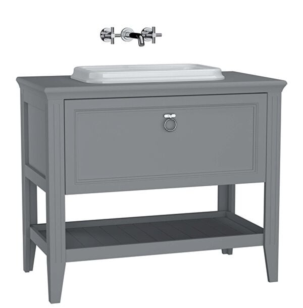 Vitra Valarte Lavabo Dolabı 100 Cm Lavabolu Gri 62199