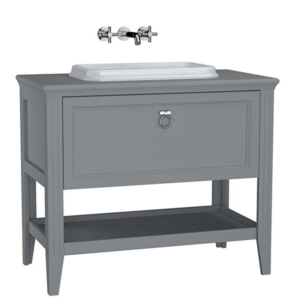 Vitra Valarte Lavabo Dolabı 100 Cm Lavabolu Gri 62199