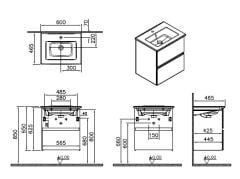 Vitra Mia Plus Square Lavabo dolabı 60 cm 69730