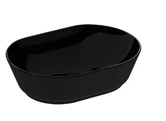 VitrA  GeoTezgah Üstü Çanak Lavabo 55 cm Parlak Siyah 7427B070-0016