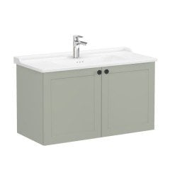 Vitra Root Classic 68749 Lavabo Dolabı, Kapaklı, 100 Cm, Mat Retro Yeşil, Klasik Lavabolu