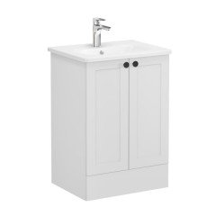 Vitra Root Classic 68758 Lavabo Dolabı, Kapaklı, 60 Cm, Yerden, Mat Açık Gri, Yuvarlak Lavabolu