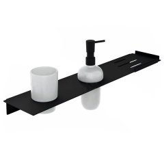 Dekor Banyo SS304 Etajer Mat Siyah