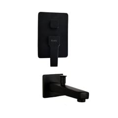 Newarc Aqua Kare Ankastre Banyo Batarya Seti Mat Siyah