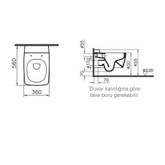 VitrA 7672B003-1685 Metropole Rim-Ex Asma Klozet 56 cm -  Fresh Deterjan Hazneli - Parlak Beyaz