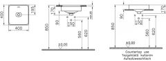 VitrA 7533B003-1083 Metropole Kare Tezgah Altı Lavabo,40 cm, Beyaz
