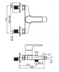 Nsk Almera Altın Banyo Bataryası ve Sürgülü Altın El Duşu - 3 Fonksiyonlu