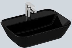 VitrA GeoTezgah Üstü Lavabo 60 cm Parlak Siyah 7426B070-0041
