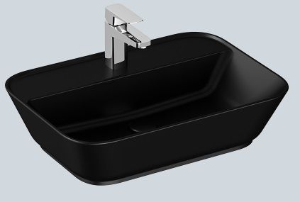 VitrA GeoTezgah Üstü Lavabo 60 cm Mat Siyah 7426B083-0041