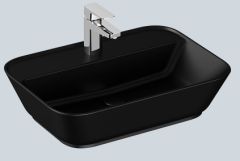 VitrA GeoTezgah Üstü Lavabo 60 cm Mat Siyah 7426B083-0041