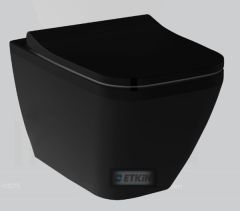 VitrA Integra Square Rim-ex Asma Klozet  Mat Siyah 7082B083-0090