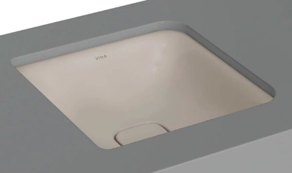 VitrA 7533B020-1083 Metropole Kare Tezgah Altı Lavabo,40 cm,M.Bej