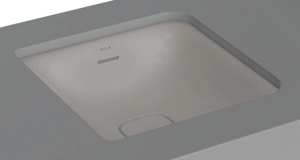 VitrA 7533B076-1082 Metropole Kare Tezgah Altı Lavabo,40 cm,M.Taş Gri