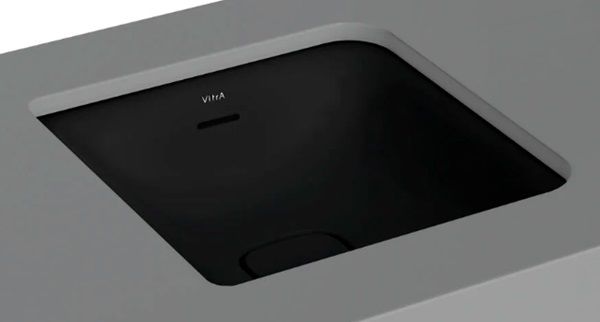 VitrA 7533B083-1082 Metropole Kare Tezgah Altı Lavabo,40 cm,M.Siyah