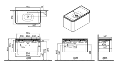 Vitra Glora Lavabo dolabı 100 cm Mat Taş Gri 80376