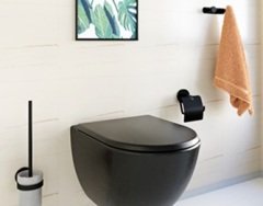 Dekor Alina Black Halka Havluluk Mat Siyah