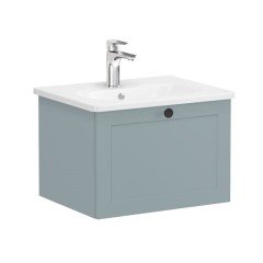 Vitra Root Classic 68781 Lavabo Dolabı, Tek Çekmeceli, 60 Cm, Mat Fiyord Yeşili, Yuvarlak Lavabolu
