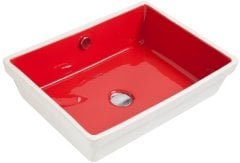 Smanni Atlas Tezgah Altı Lavabo 54x40 cm Kırmızı