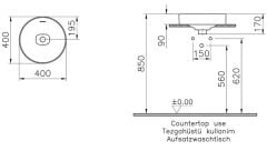 Vitra 7532B003-0673 Metropole  Çanak Lavabo 40 cm Beyaz